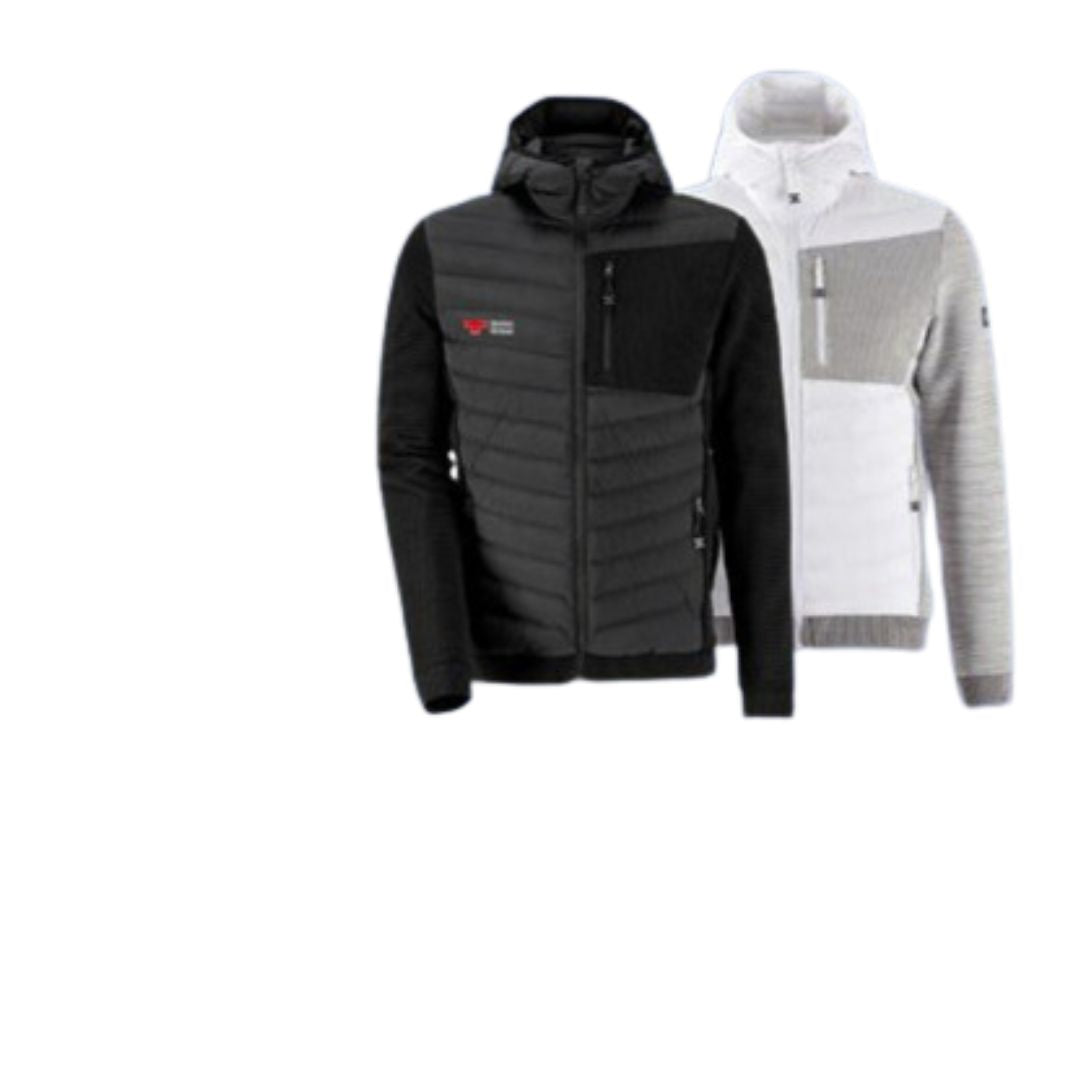 Herren Hybrid Kapuzenstrickjacke mit DRK Kompaktlogostick