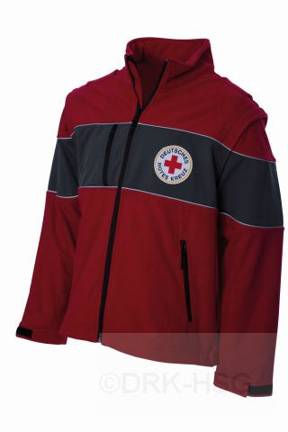 DRK-Windbreaker, rot-grau, aufgenähtes Rundlogo