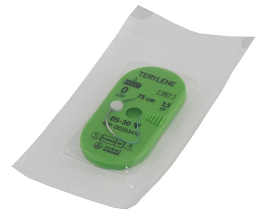 Terylene grün USP 0 DS 30 / 75 cm lang / 24 Stück