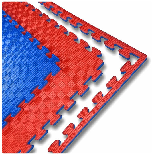 Puzzle Matte | 100cm x 100cm | Just-Mats - 2.5cm - Rot - Blau