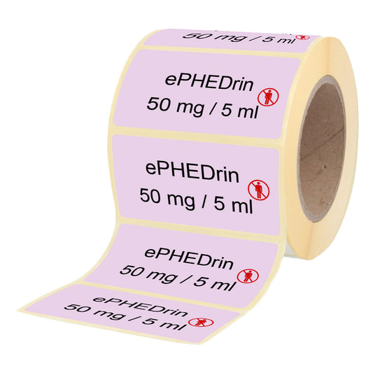 Ephedrin 50 mg - 5 ml - Etiketten für 5 ml Brechampullen