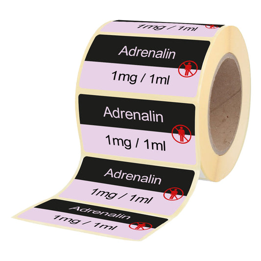 Adrenalin 1 mg - 1 ml - Etiketten für Brechampullen