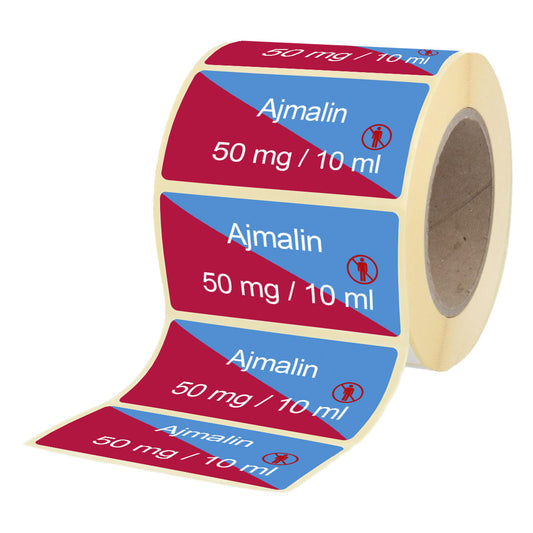 Ajmalin 50 mg - 10 ml - Etiketten für Brechampullen