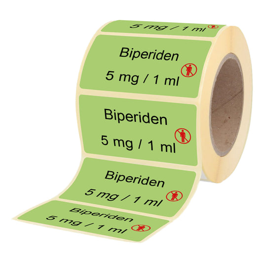 Biperiden 5 mg - 1 ml - Etiketten für Brechampullen