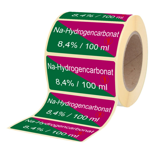 Natriumhydrogencarbonat 8,4%- 100 ml - Etiketten für Stechampullen