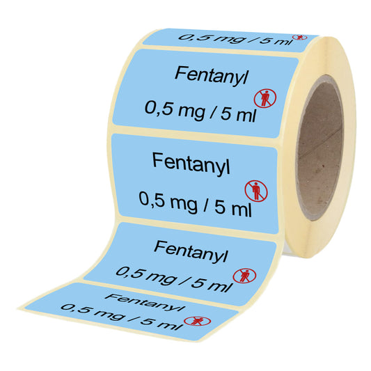 Fentanyl 0,5 mg - 5 ml - Etiketten für Brechampullen