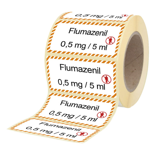 Flumazenil 0,5 mg - 5 ml - Etiketten für Brechampullen