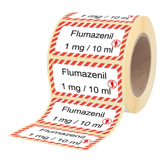 Flumazenil 1 mg - 10 ml - Etiketten für Brechampullen