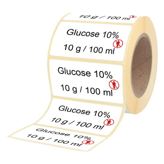 Glucose 10 % 10 g - 100 ml - Etiketten für Stechampullen