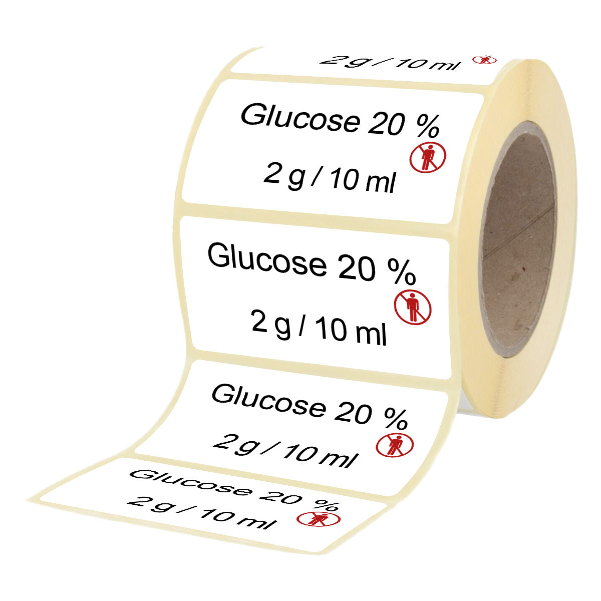 Glucose 20 % 2 g - 10 ml - Etiketten für Brechampullen
