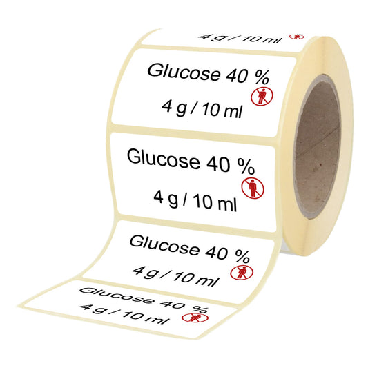Glucose 40 % 4 g - 10 ml - Etiketten für Brechampullen