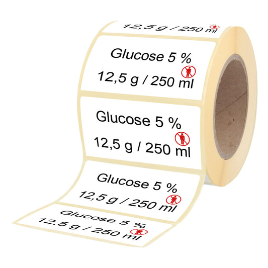 Glucose 5 % 12,5g - 250ml - Etiketten für Infusionsflaschen