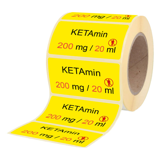 Esketamin 200 mg - 20 ml - Etiketten für Stechampullen