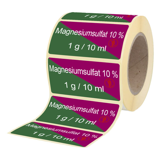 Magnesiumsulfat 10% 1 g - 10 ml - Etiketten für Brechampullen