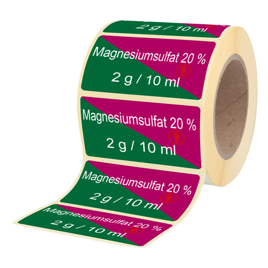 Magnesiumsulfat 20% 2 g - 10 ml - Etiketten für Brechampullen
