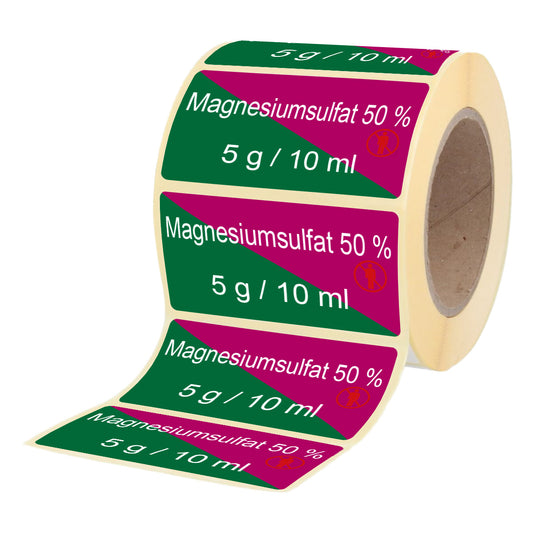 Magnesiumsulfat 50% 5 g - 10 ml - Etiketten für Brechampullen