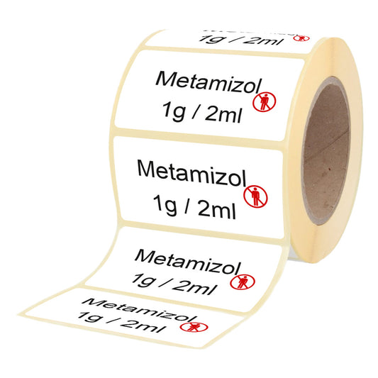Metamizol 1 g - 2 ml - Etiketten für Brechampullen