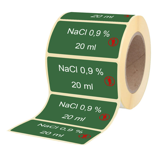 NaCl 0,9 % - 20 ml - Etiketten für Brechampullen