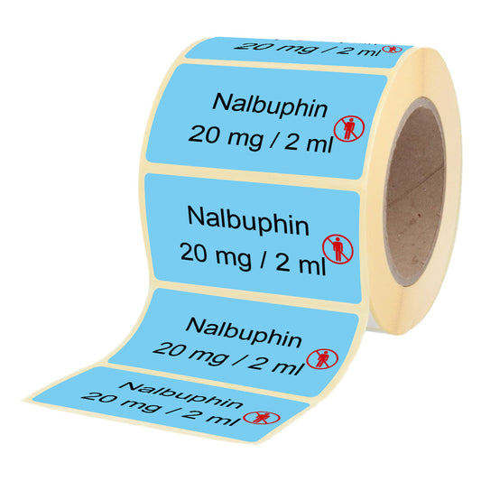 Nalbuphin 20 mg - 2 ml Etikett für Brechampullen