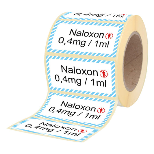 Naloxon 0,4 mg - 1 ml - Etiketten für Brechampullen