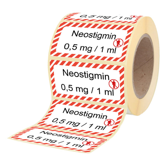 Neostigmin 1 mg - 1 ml - Etiketten für Brechampullen