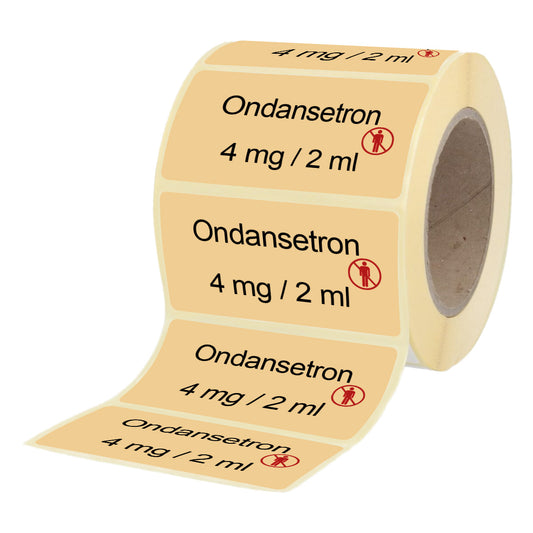Ondansetron 4 mg - 2 ml - Etiketten für Brechampullen