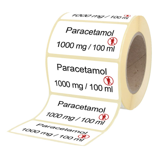Paracetamol 1000 mg - 100 ml - Etiketten für Stechampullen