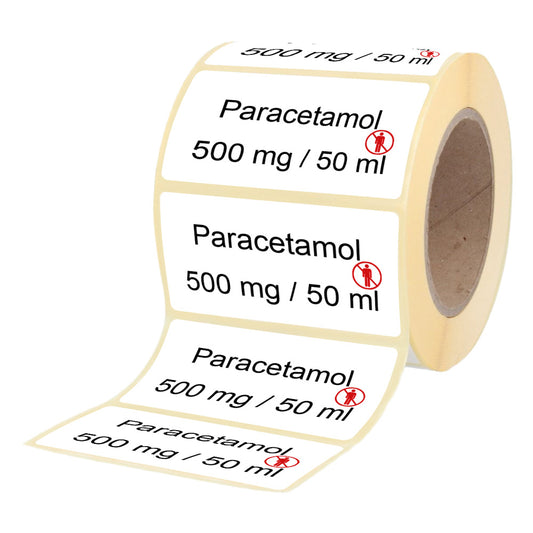 Paracetamol 500 mg - 50 ml - Etiketten für Stechampullen
