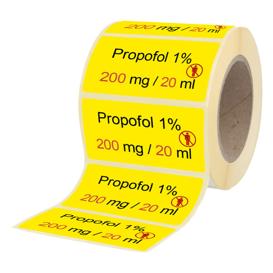 Propofol 1% - 200m g- 20 ml - Etiketten für Brechampullen