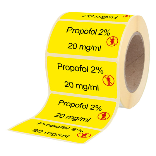Propofol 2% - 20mg-ml - Etiketten für Brechampullen