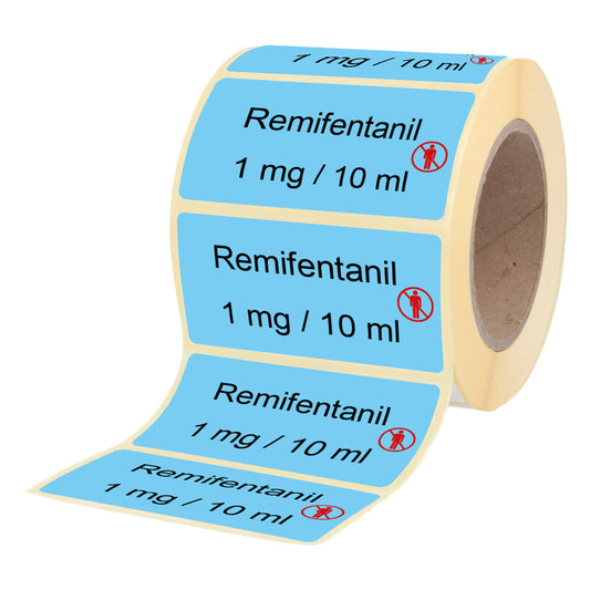 Remifentanil 1 mg - 10 ml - Etiketten für Stechampullen