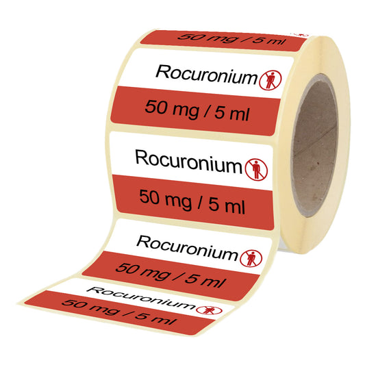 Rocuronium 50 mg - 5 ml - Etiketten für Stechampullen
