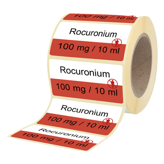 Rocuronium 100 mg - 10 ml - Etiketten für Stechampullen