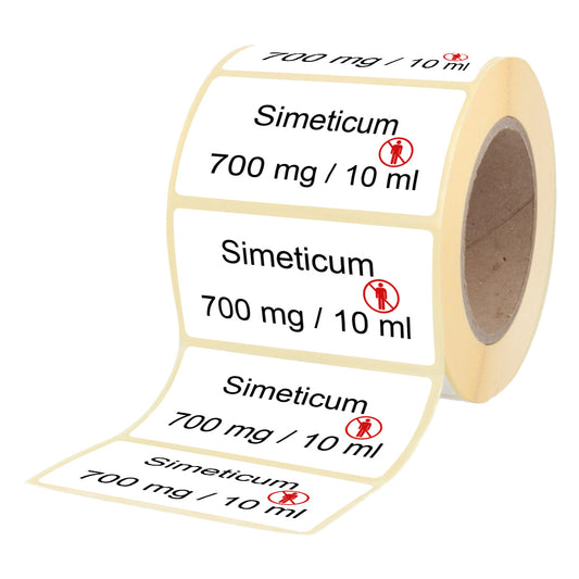 Simeticum 700 mg - 10 ml - Etiketten für TRAINI-DRÖPLE