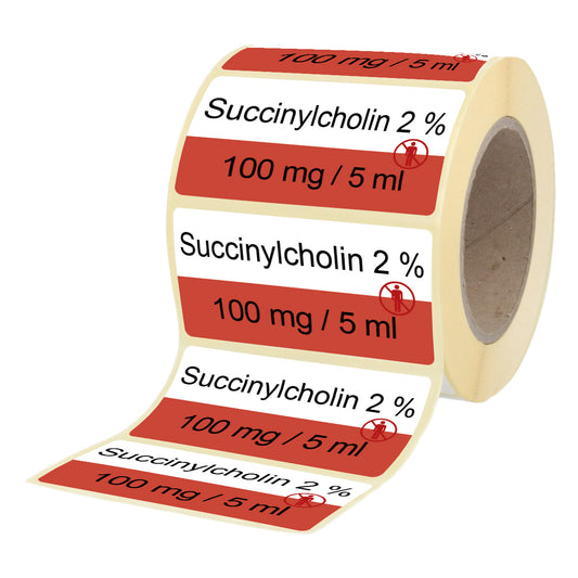 Succinylcholin 2 % 100 mg - 5 ml - Etiketten für STECHampullen