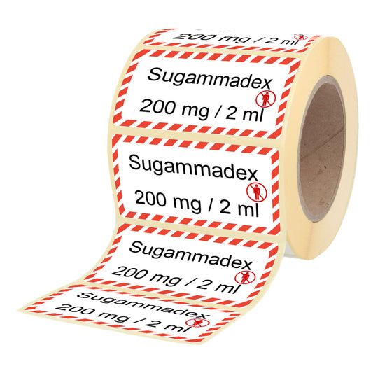 Sugammadex 200 mg - 2 ml - Etiketten für Stechampullen
