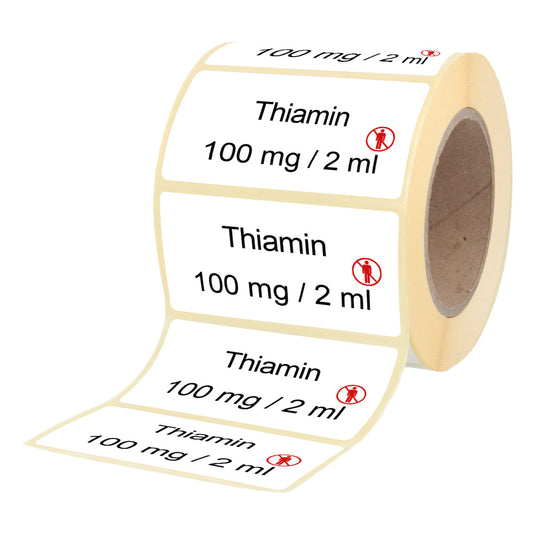 Thiamin 100 mg - 2 ml - Etiketten für Stechampullen