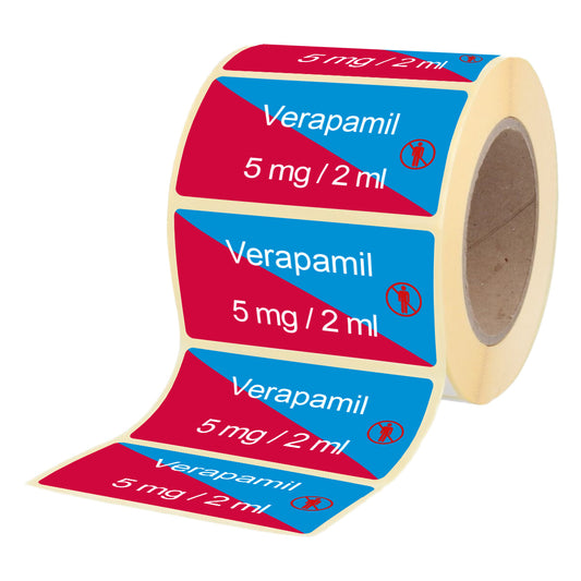 Verapamil 5 mg - 2 ml - Etiketten für Brechampullen