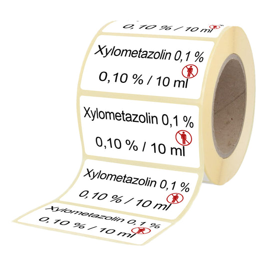 Xylometazolin 0,1 % - 10 ml - Etiketten für Brechampullen