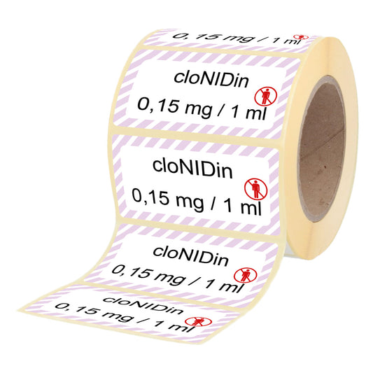 Clonidin 0,15 mg - 1 ml - Etiketten für Brechampullen