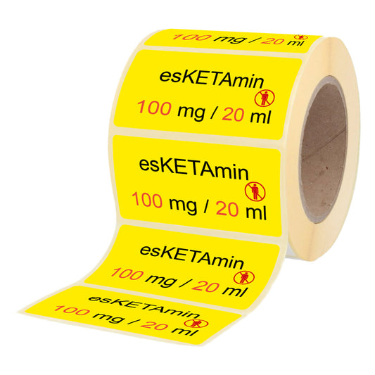 Esketamin 100 mg - 20 ml - Etiketten für Stechampullen