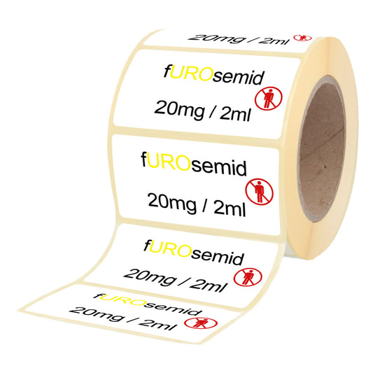 Furosemid 20 mg - 2 ml - Etiketten für Brechampullen