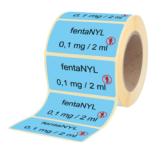 Fentanyl 0,1 mg - 2 ml Etikett für Brechampullen