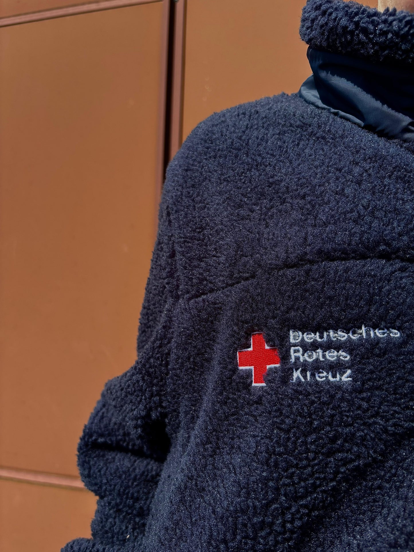 Sherpa-Fleecejacke mit Kompaktlogo Druck