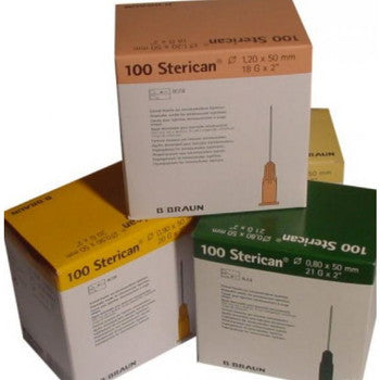 Einmal-Kanülen steril / 100 Stück gelb