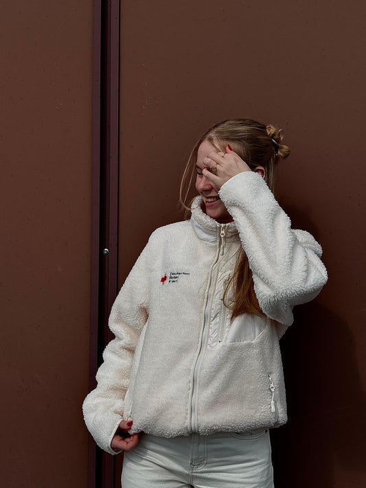Sherpa-Fleecejacke mit Kompaktlogo Druck