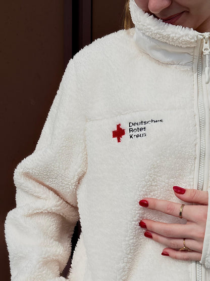 Sherpa-Fleecejacke mit Kompaktlogo Druck