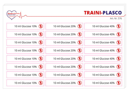Stickerkarte Glucose / TRAINI-PLASCO
