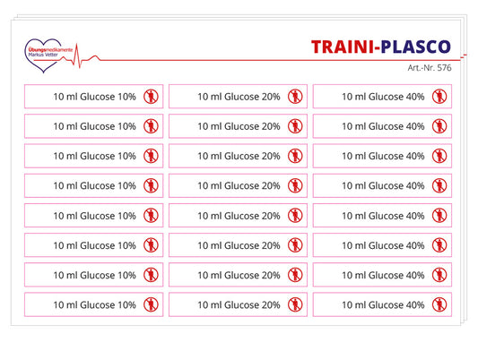 Stickerkarte Glucose / TRAINI-PLASCO