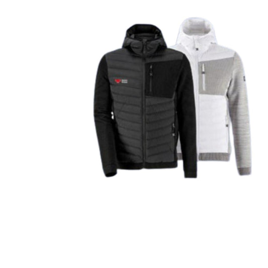 Herren Hybrid Kapuzenstrickjacke mit DRK Kompaktlogostick